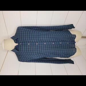 J Crew size 2 blue & green plaid "boy" button down shirt